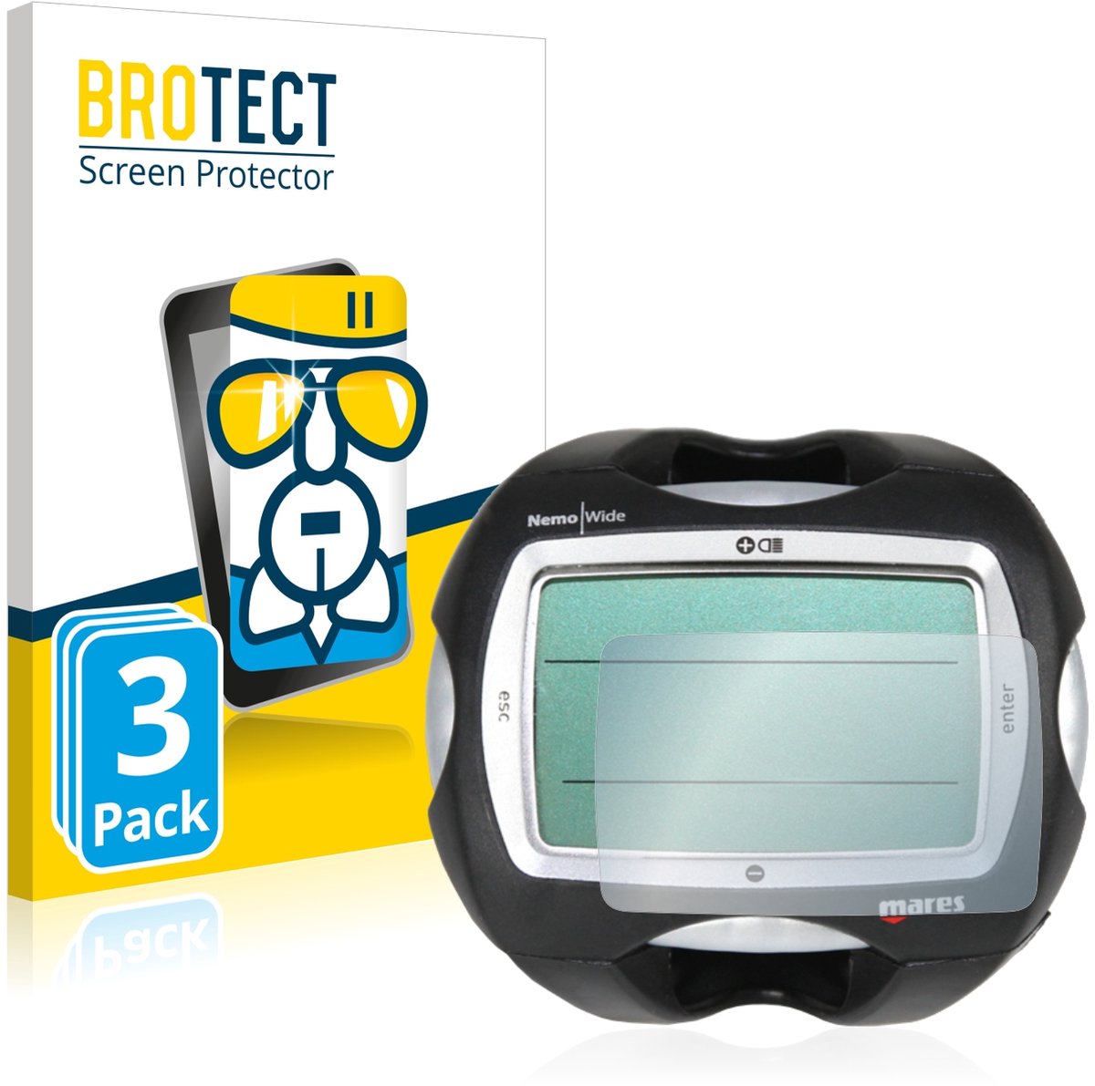 Screenprotector 3 Stuks voor Mares Nemo Wide 2 Beschermglas transparant