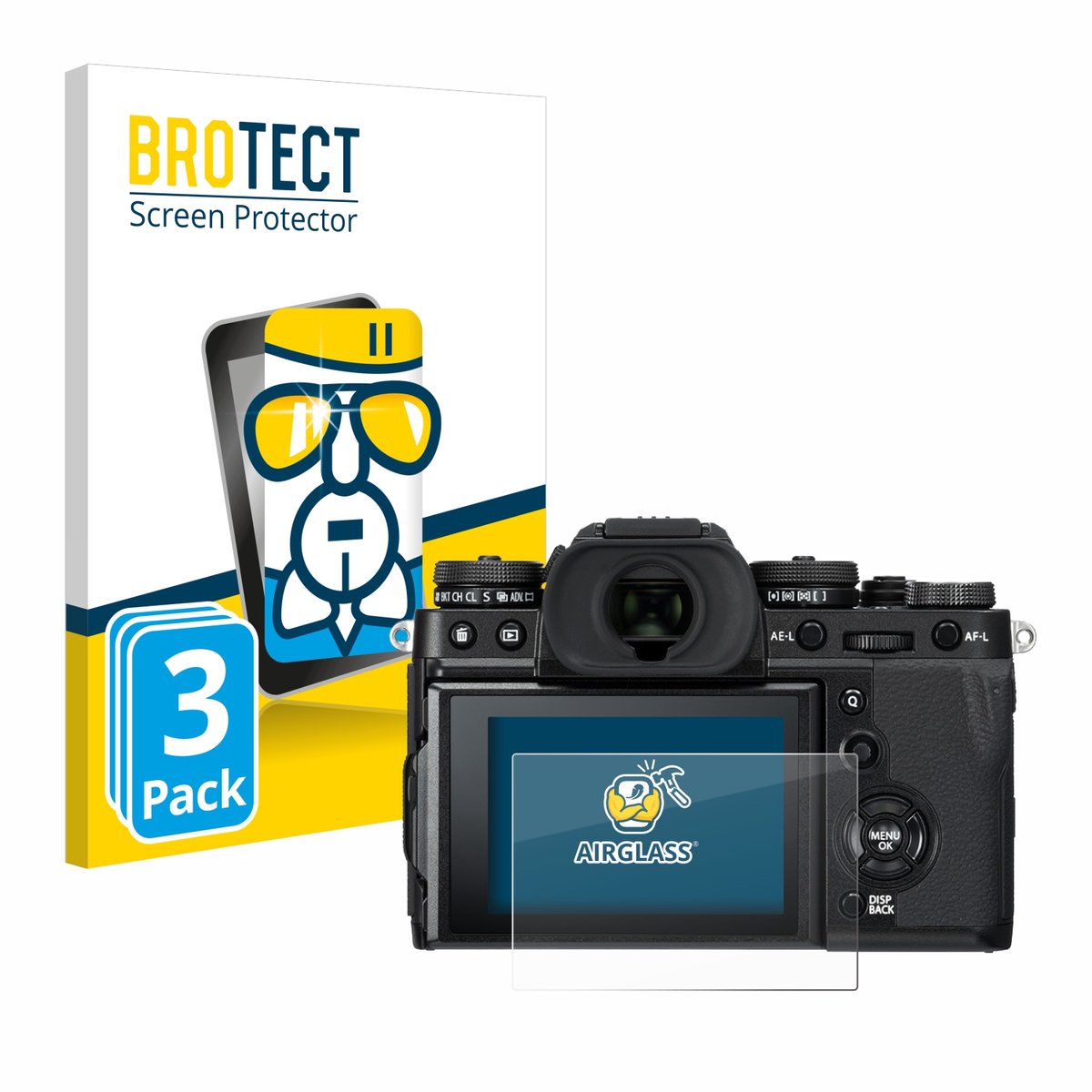 Screenprotector 3 Stuks voor Fujifilm X-T3 Beschermglas transparant