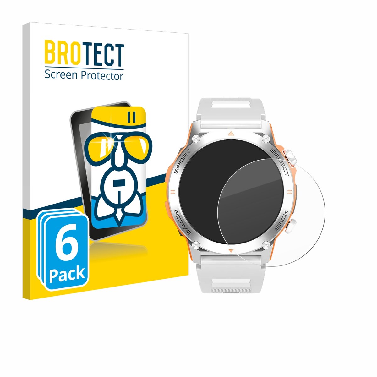 Screenprotector 6 Stuks voor RAYOFI Smartwatch 1.43" Beschermglas transparant
