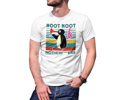 Grappig Pingu Meme T-shirt voor Heren - Iconisch 'Noot Noot' Ontwerp