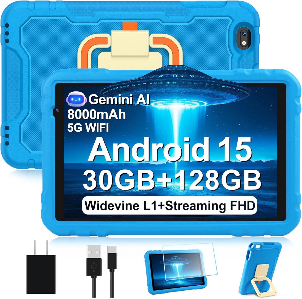 Snelle Android 15 Tablet - Blauw - Compact en Krachtig