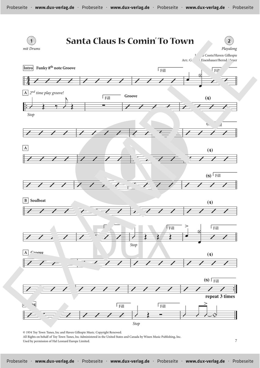 Edition Dux The Christmas Drum Book Eisenhauer, slagwerk - Verzamelingen