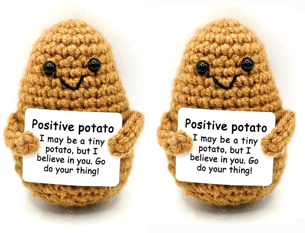 Hypify® | Positive Potato | positieve Aardappel| knuffeltje | bruin duo | cadeau | geschenk idee | positieve energie