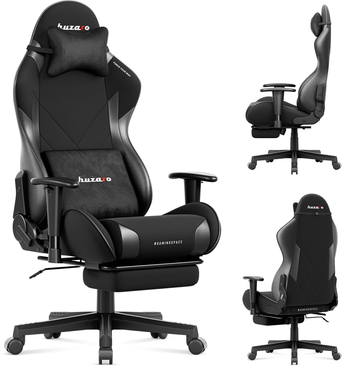 Huzaro Force 5.7 Gaming Stoel - ergonomische gamingstoel met verstelbare functies - veloursstof - Zawrt
