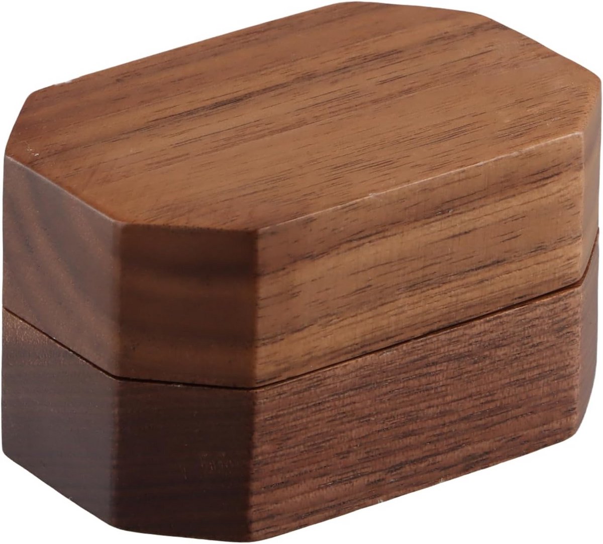 Houten Ringendoos met Fluwelen Voering - 6 x 4 x 3,3 cm - voor Verlovings- en Trouwringen