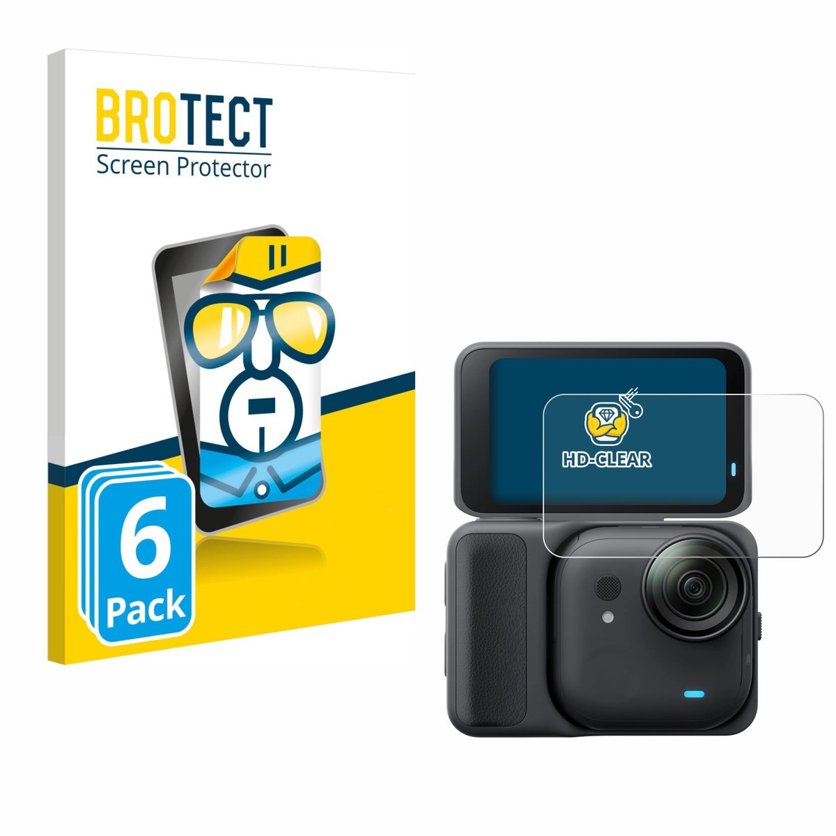 BROTECT - Screenprotector voor Insta360 Go Ultra - Folie Beschermfolie transparant 6 Stuks