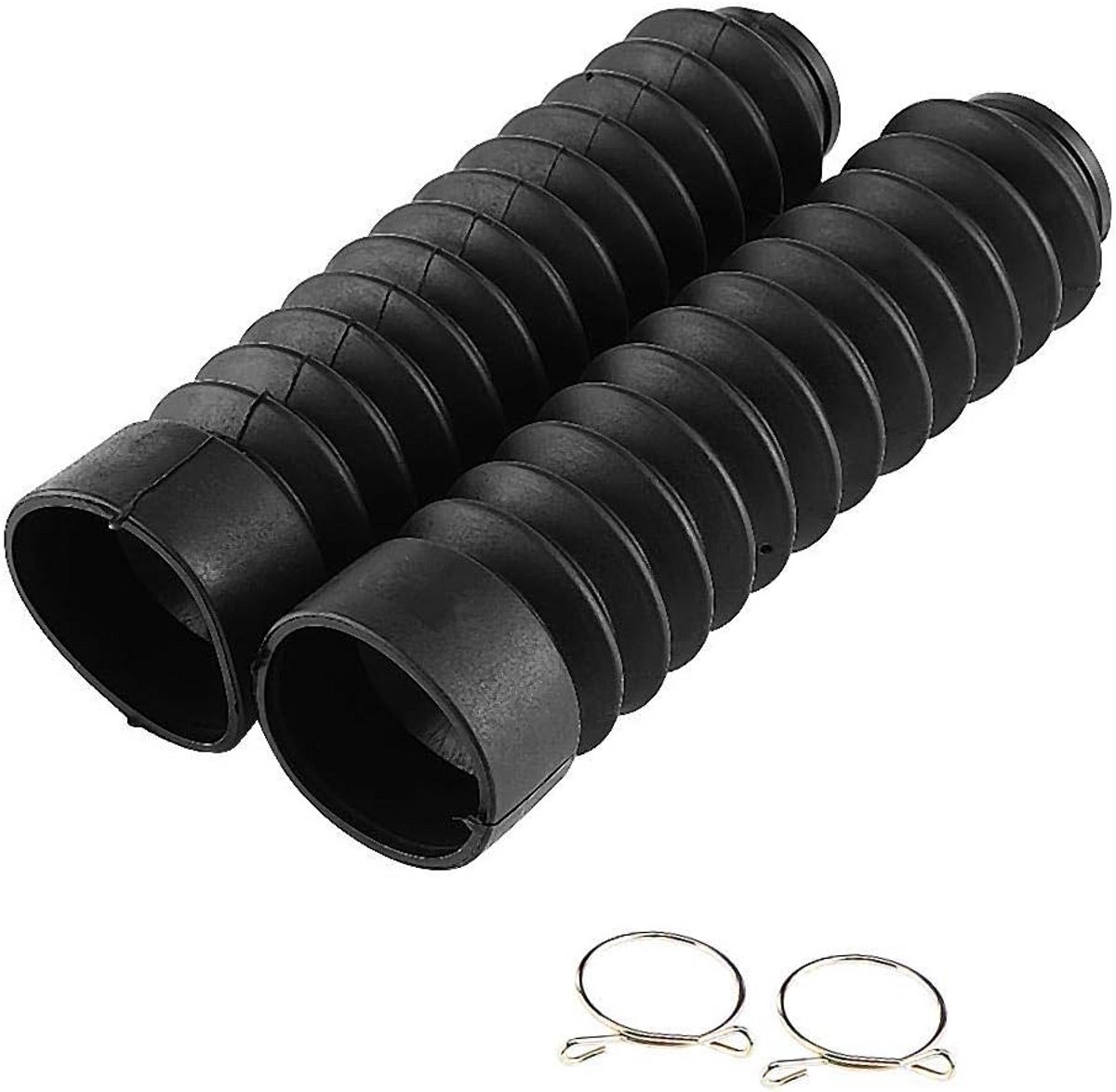 Motorfiets Voorvork Beschermers Set Rubber Universeel Zwart