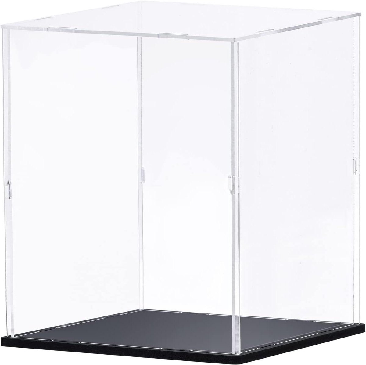 Allecto- Acryl Clear Display Box - Opbergdoos Organizer - Stofdichte Bescherming - Zwarte Basis - Collectibles Opslag Geschikt voor Monteren Aanrecht Case Cube 30 x 30 x 40 cm - Showcase Stand - Acryl Clear Display Box.