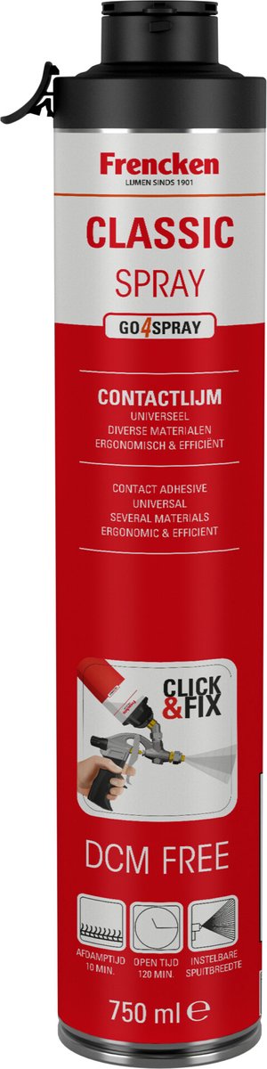 Frencken Click Fix Classic CF1212 contactlijmspray - 750 ml bus - voor hout laminaat en panelen
