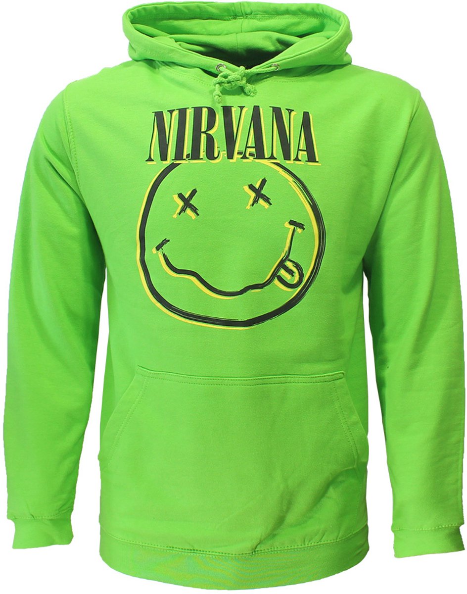 Nirvana Inversed Smiley Face Pullover Hoodie Groen - Officiële Merchandise - XL