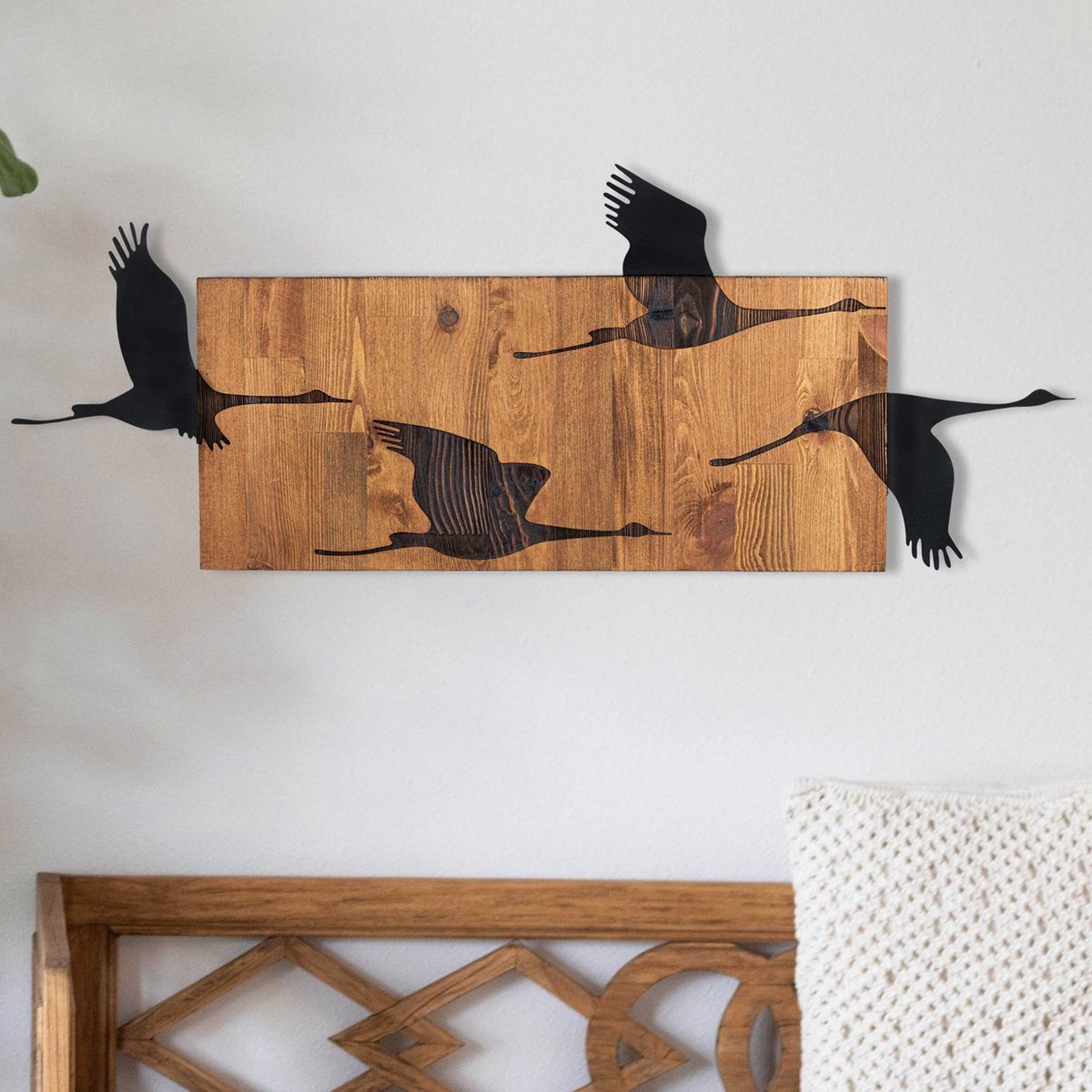 Enzo Decoratieve Houten Wandaccessoire | Houten Lijst | 90,5 X 34,5 Cm - Emob - Wooden_wall_decor - Bruin; Zwart - Metaal