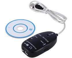 Allecto- Gitaarinterface voor PC - Rocksmith-kabel - Plug-and-play-installatie - Monitoring geschikt - USB-gitaarlinkkabel - Eenvoudige installatie - Computer - Zwart