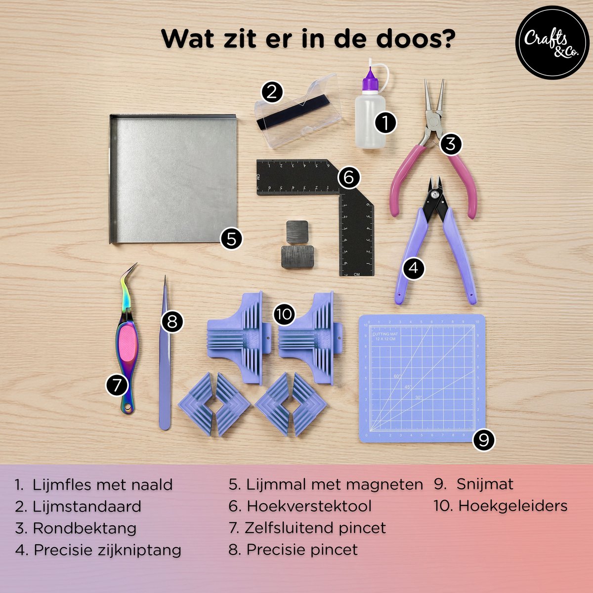 Crafts&Co Kit d'outils de modélisme | Kit complet de 17 pièces | Pour maison miniature | Kits de bricolage | Accessoires miniatures
