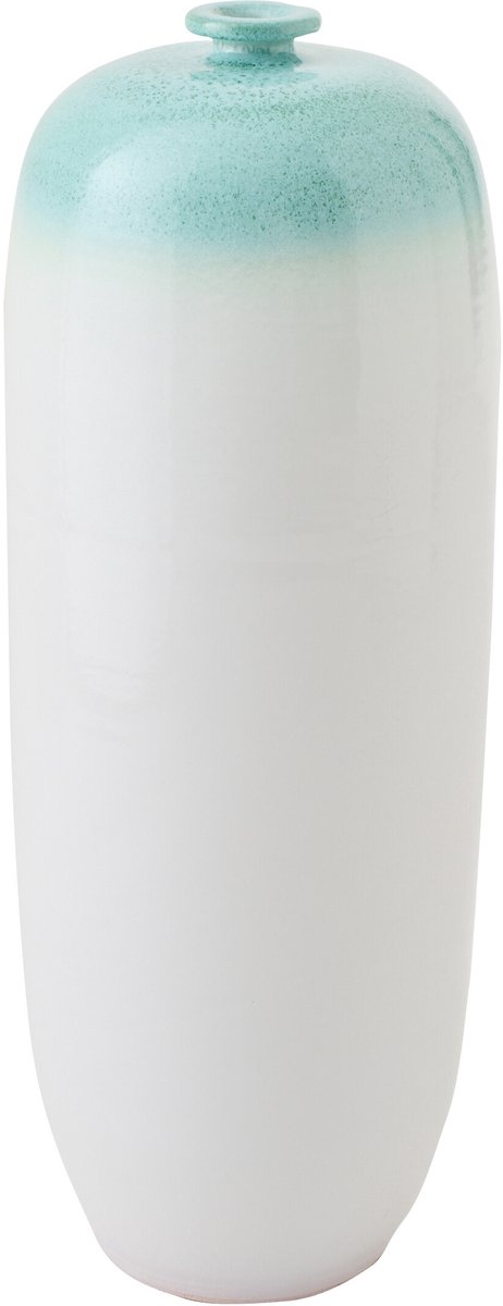 J-Line vaas - keramiek - muntgroen/wit - medium