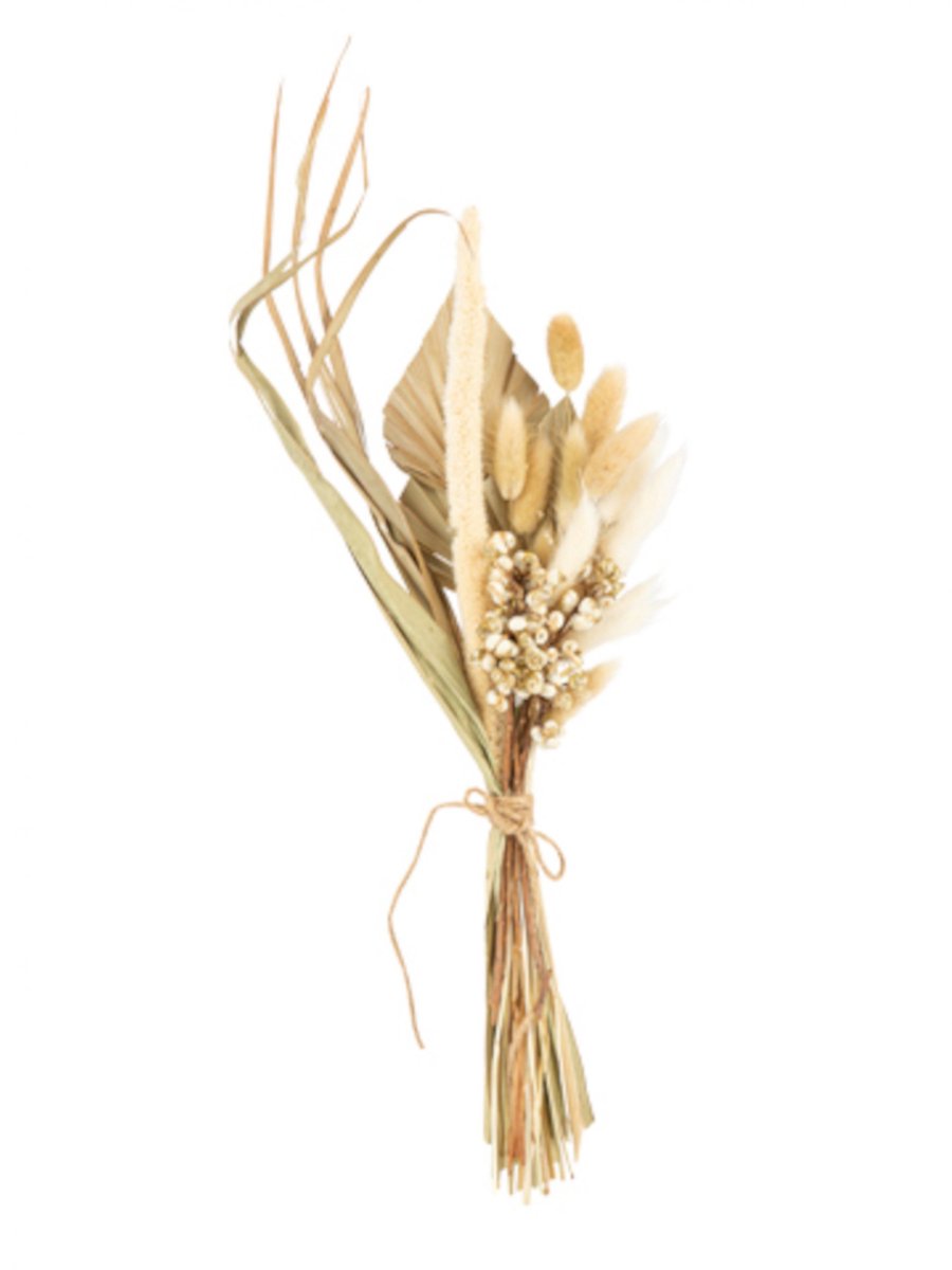 ARTYFETES - Boeket gedroogde bloemen Olga met gouden glitters 45 cm voor bruiloft