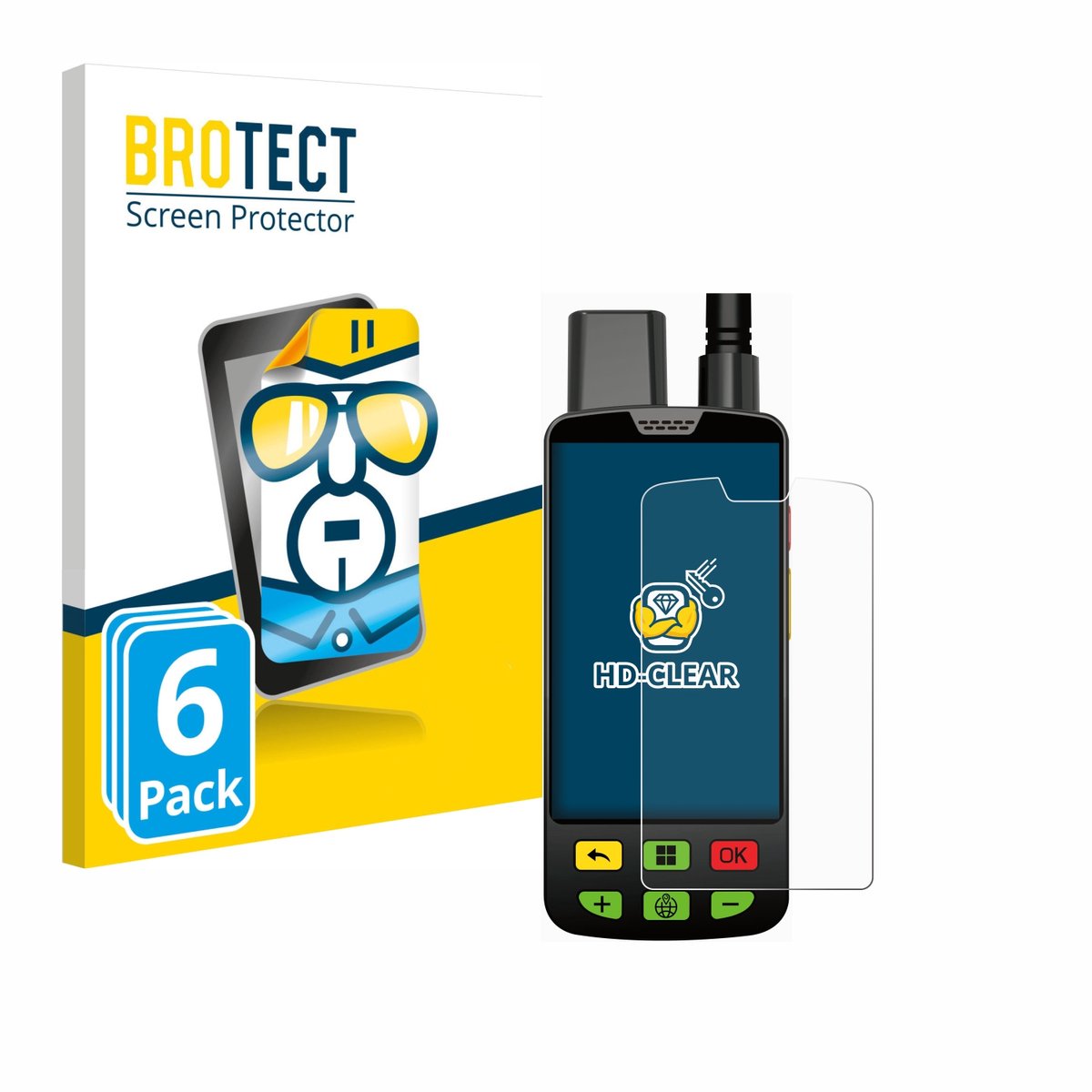 BROTECT - Screenprotector voor Aduro Locit GPS - Folie Beschermfolie transparant 6 Stuks