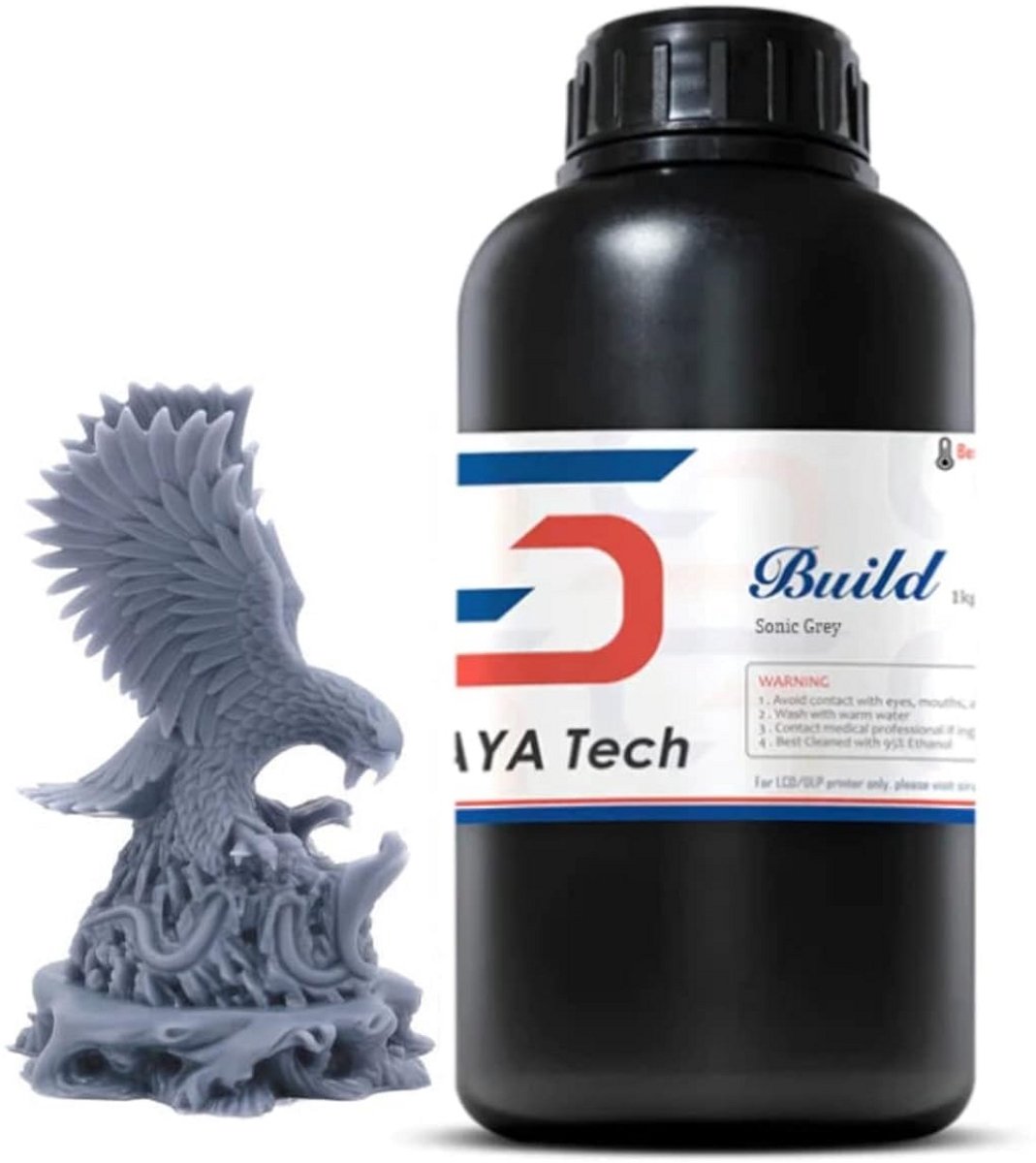 Technische 3D-printerhars Hoge Resolutie Niet-bros Tapbaar 1kg Sonisch Grijs