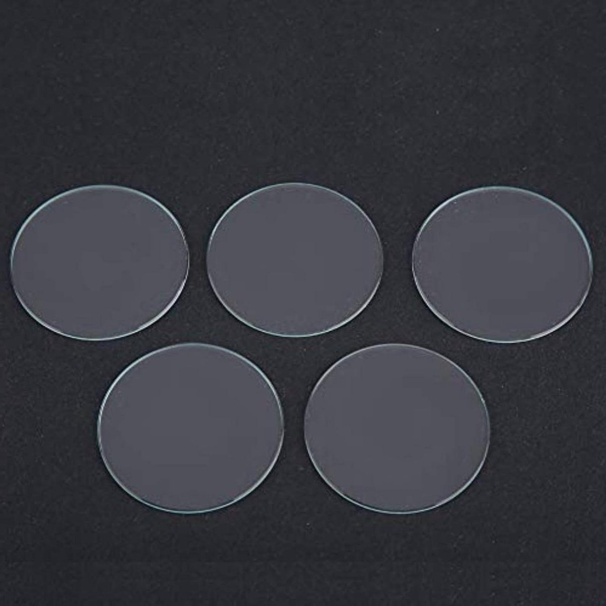 Allecto - Horloge Crystal Lens Glas - Vervangende Onderdelen - Ronde Platte - Horlogemaker - Reparatie - Geschikt voor 37-38-39 MM Formaat - 5 Stuks - Zwart