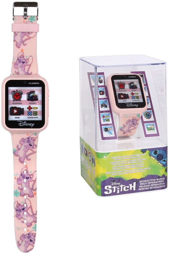Disney Lilo & Stitch Angels Interactieve Digitaal Horloge met Led Scherm - Cadeau - Roze - Met Camera & Spelletjes