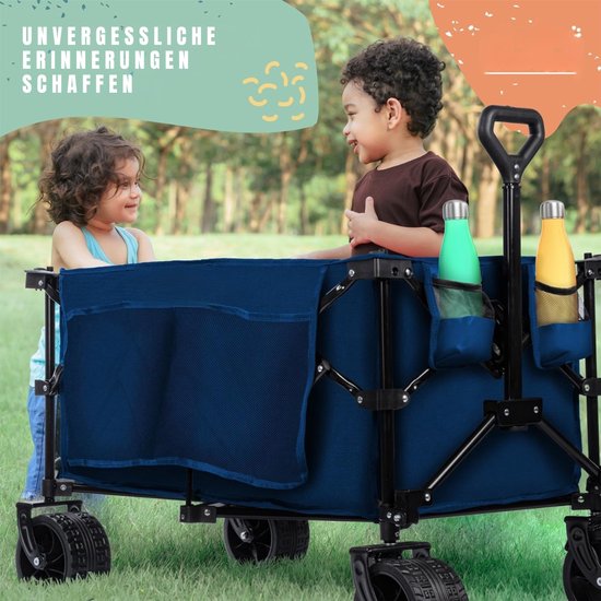 Zyrex® Bolderkap Opvouwbaar Luchtbanden - Bolderkar - Bolderkar Opvouwbaar - 150 kg - Blauw - 90cm x 50cm x 100cm van Merkloos — afbeelding 3