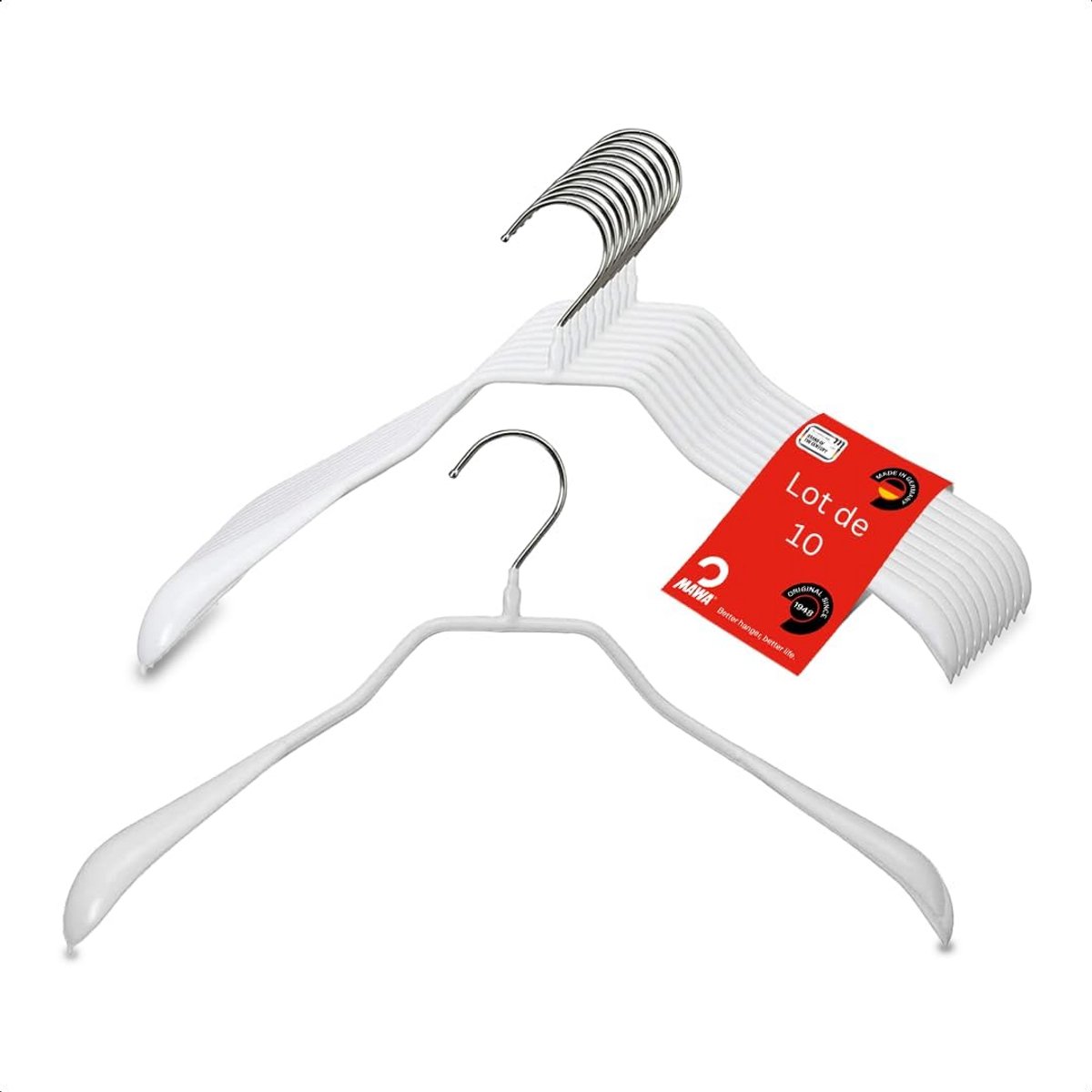 Witte Antislip Kledinghangers Duurzame Kwaliteit 46 cm