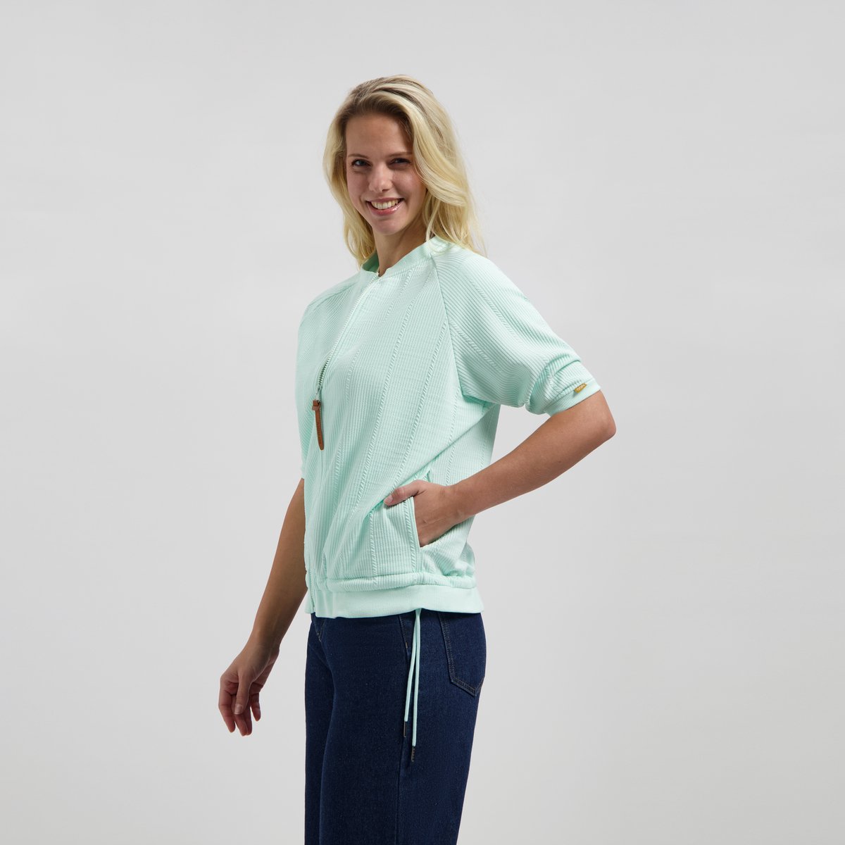 MGO Yule Dames - Vest - Korte mouwen - Mintgroen
