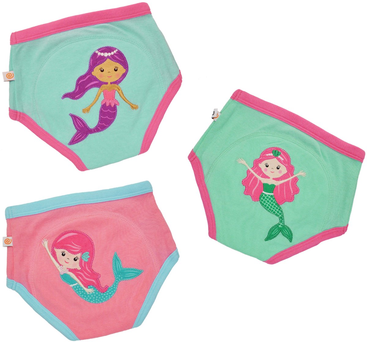 Zoocchini set van 3 oefenbroekjes - 100% organic katoen - Mermaids - Meisjes - 3-4 jaar