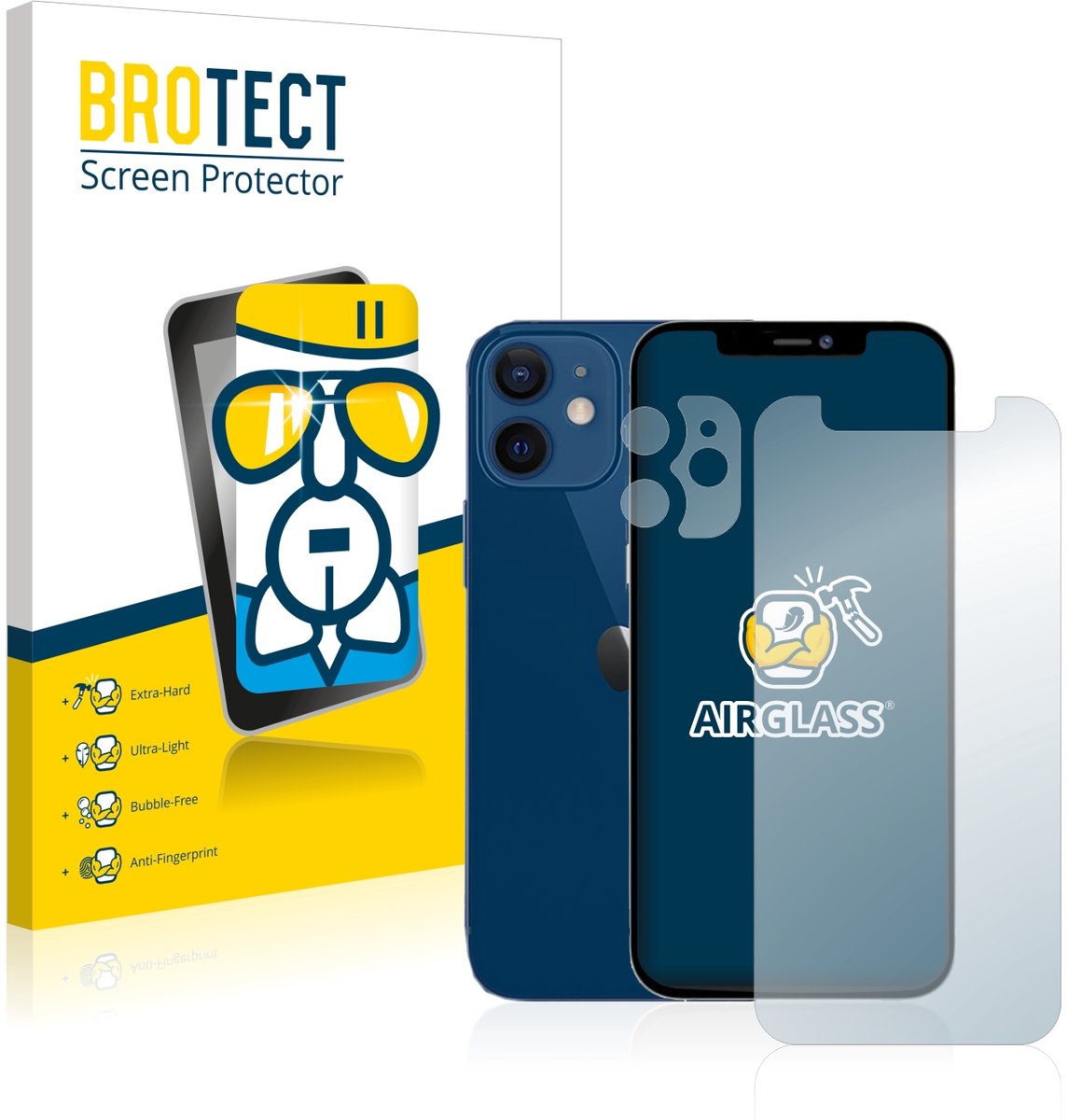 Screenprotector voor Apple iPhone 12 mini (Voor+Camera) Beschermglas transparant