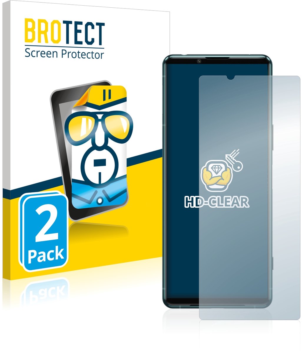 BROTECT - Screenprotector voor Sony Xperia 5 III - Folie Beschermfolie transparant 2 Stuks