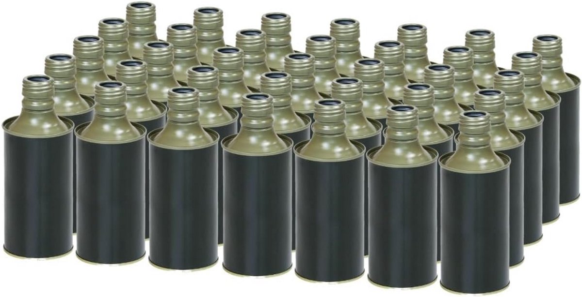 35x Blikfles 500ml voor Olie met Schroefdop en Druppelbeveiliging