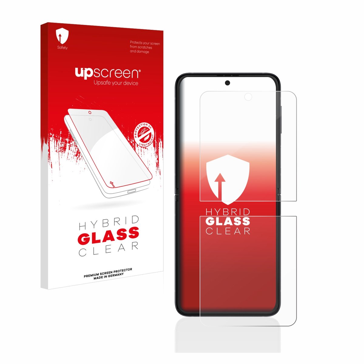 upscreen - Screenprotector voor Samsung Galaxy Z Flip 3 5G - Folie Beschermfolie Beschermglas transparant