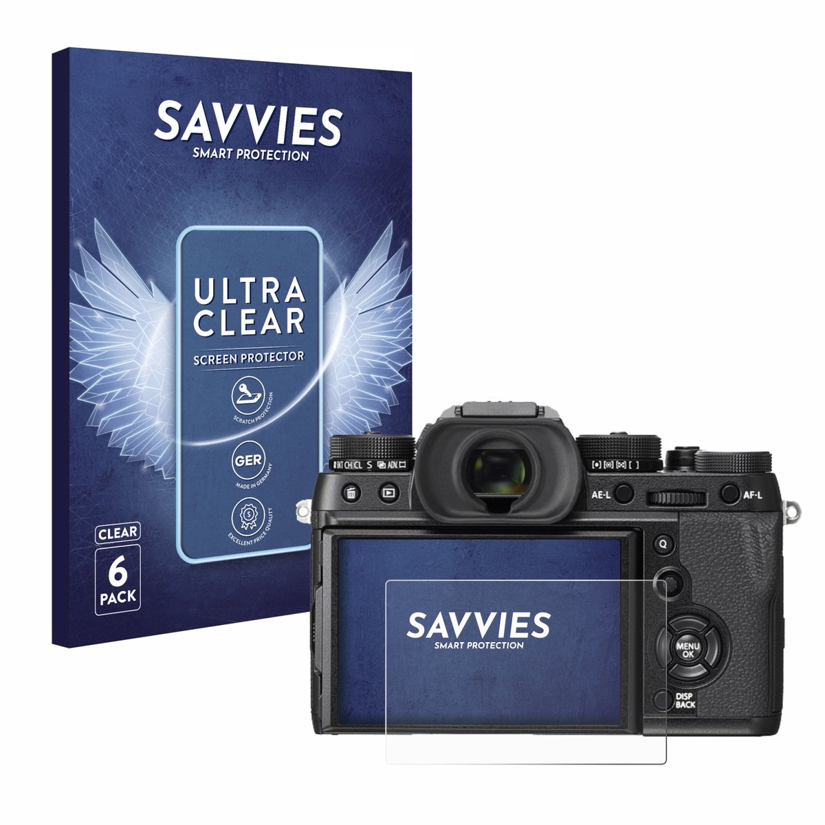 Savvies - Screenprotector voor Fujifilm X-T2 - Folie Beschermfolie transparant 6 Stuks