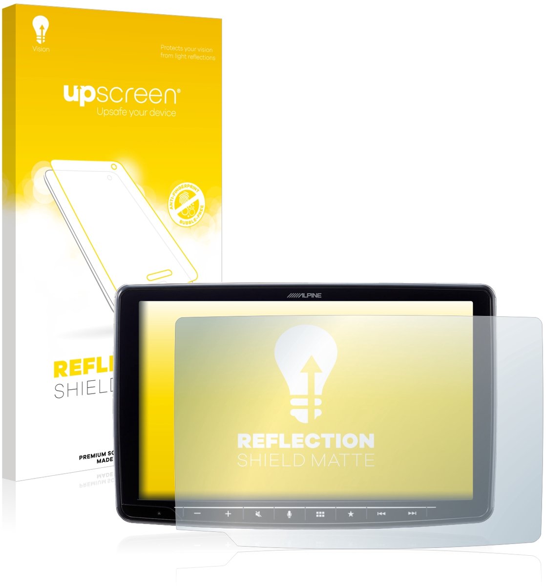 upscreen - Screenprotector voor Alpine iLX-F903D 9" - Folie Beschermfolie anti glare matte