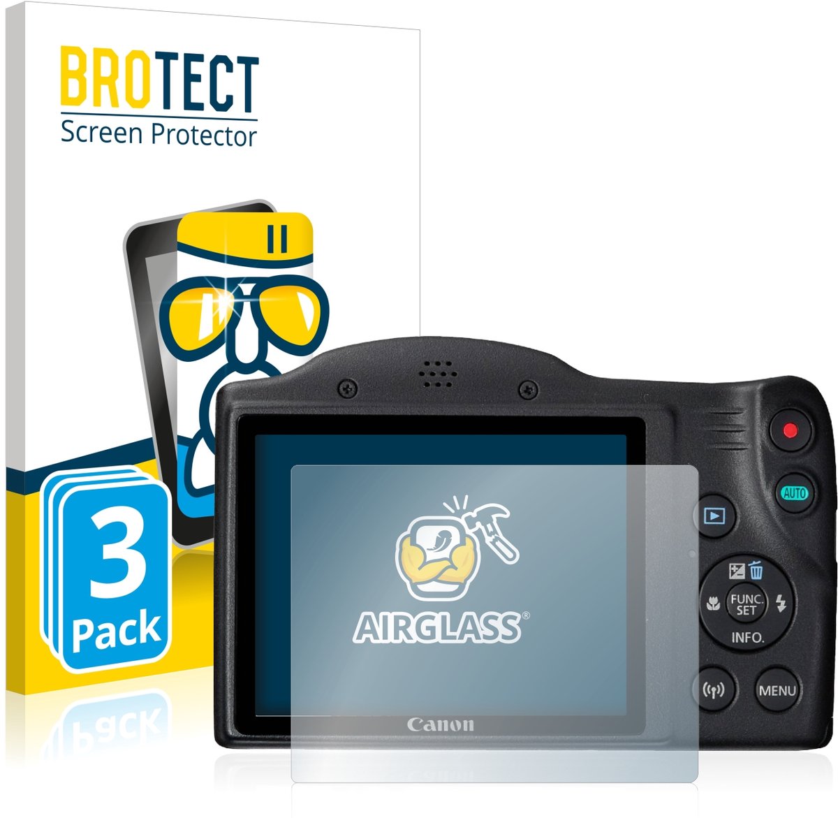Screenprotector 3 Stuks voor Canon PowerShot SX430 IS Beschermglas transparant