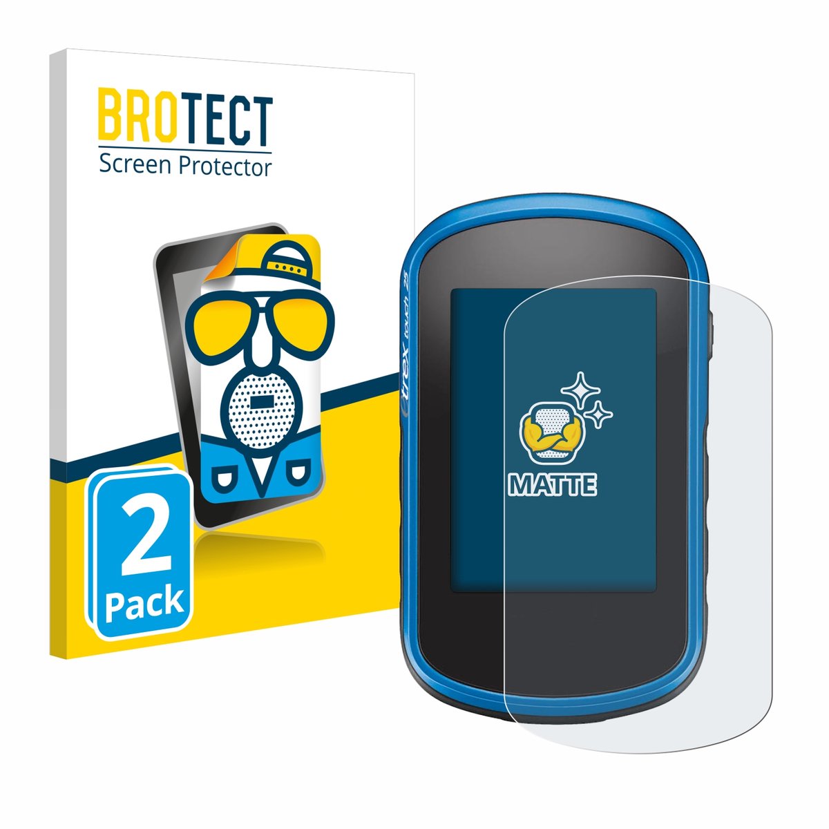 BROTECT - Screenprotector voor Garmin eTrex Touch 35 - Folie Beschermfolie matte 2 Stuks