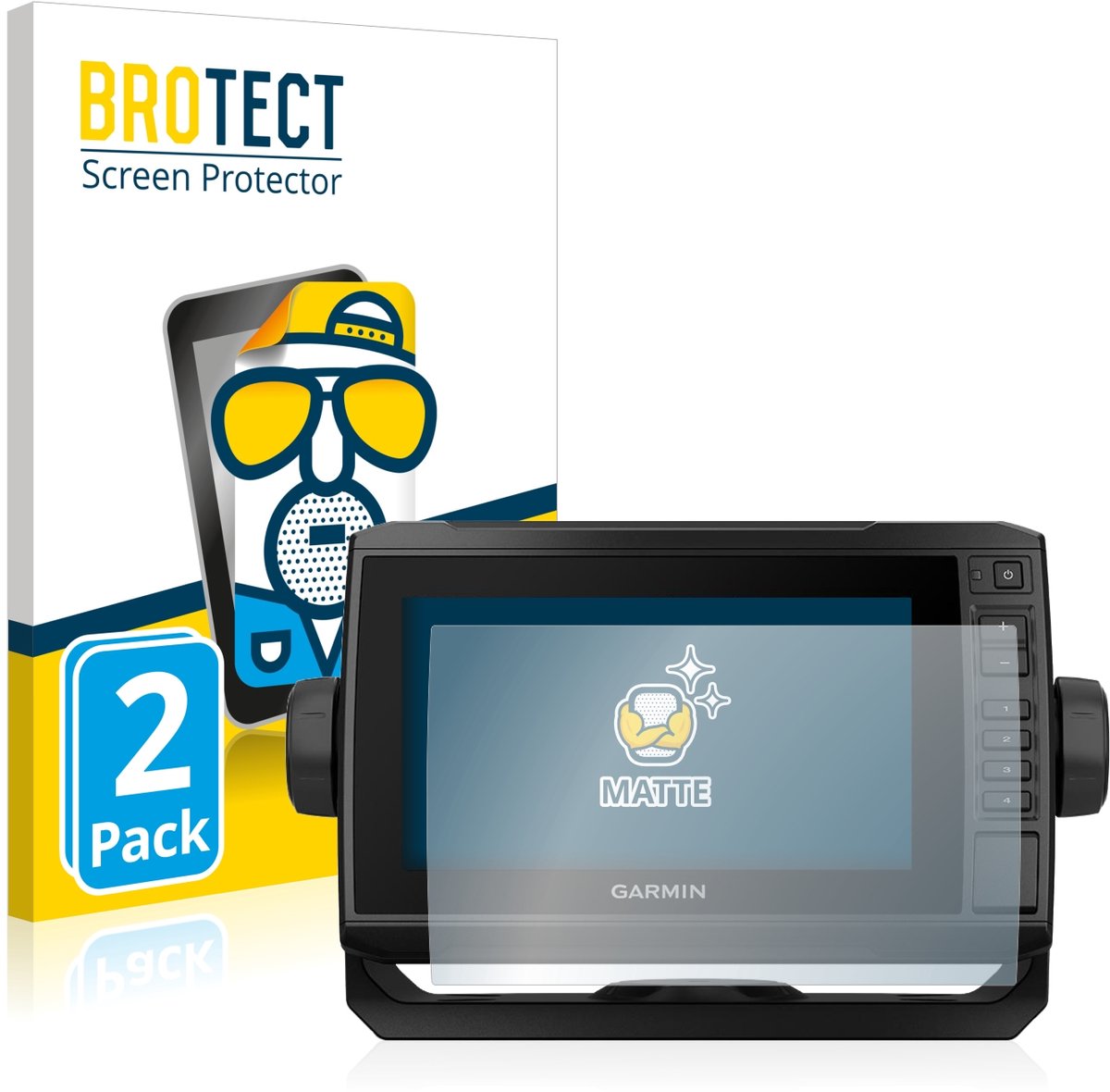 BROTECT - Screenprotector voor Garmin ECHOMAP UHD 72cv - Folie Beschermfolie matte 2 Stuks