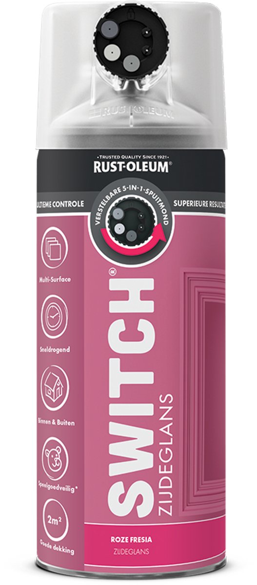 Rust-Oleum Switch Spuitbus Verf Zijdeglans 400ml - Roze Fresia