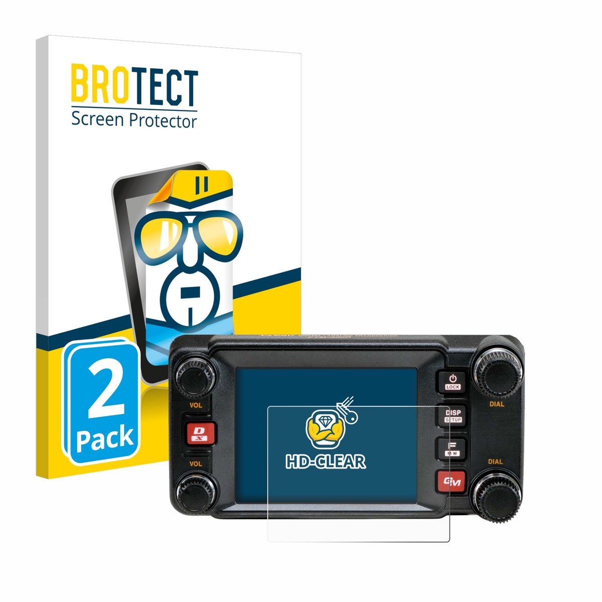 BROTECT - Screenprotector voor Yaesu FTM-400XDR - Folie Beschermfolie transparant 2 Stuks