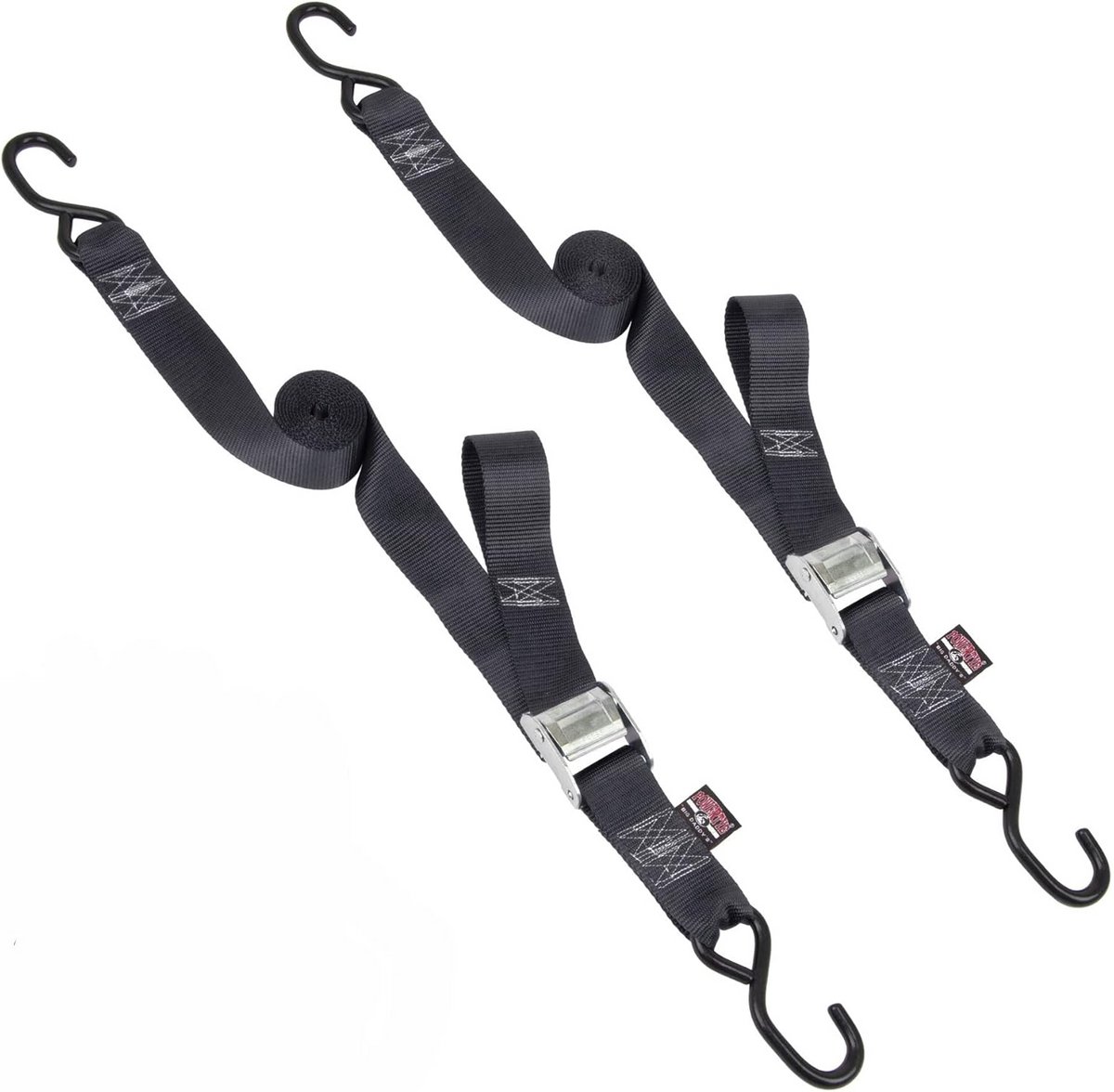 2 x Paar Spanbanden met Ratel en S-haken, 8ft x 2 inch – Zware Kwaliteit Vastzetbanden