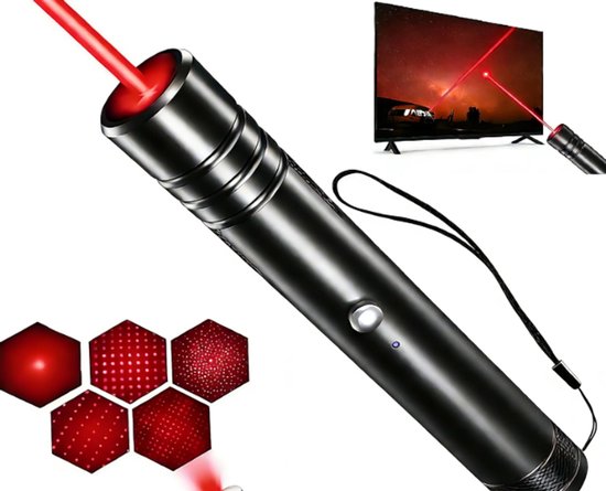 Professionele Laserpen | Power Laser | Oplaadbaar - Rood - Laserlampje - Laserpointer Kat - Laser - USB Rechargeable - CE Certificaat - Laser-pointer Lange Afstand, Laser-pointer Pen, TV Led Lcd - AA Batterijen