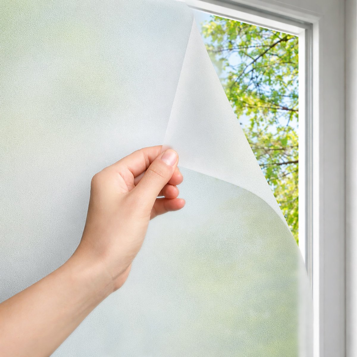 Coloray Raamfolie - Zelfklevende Raamfolie - 50x122 cm - Melkglas Folie - Zelfklevende Anti Inkijk Folie - Plakfolie Voor Raam - Permanente privacy - Kantoor Raamfolie Wit