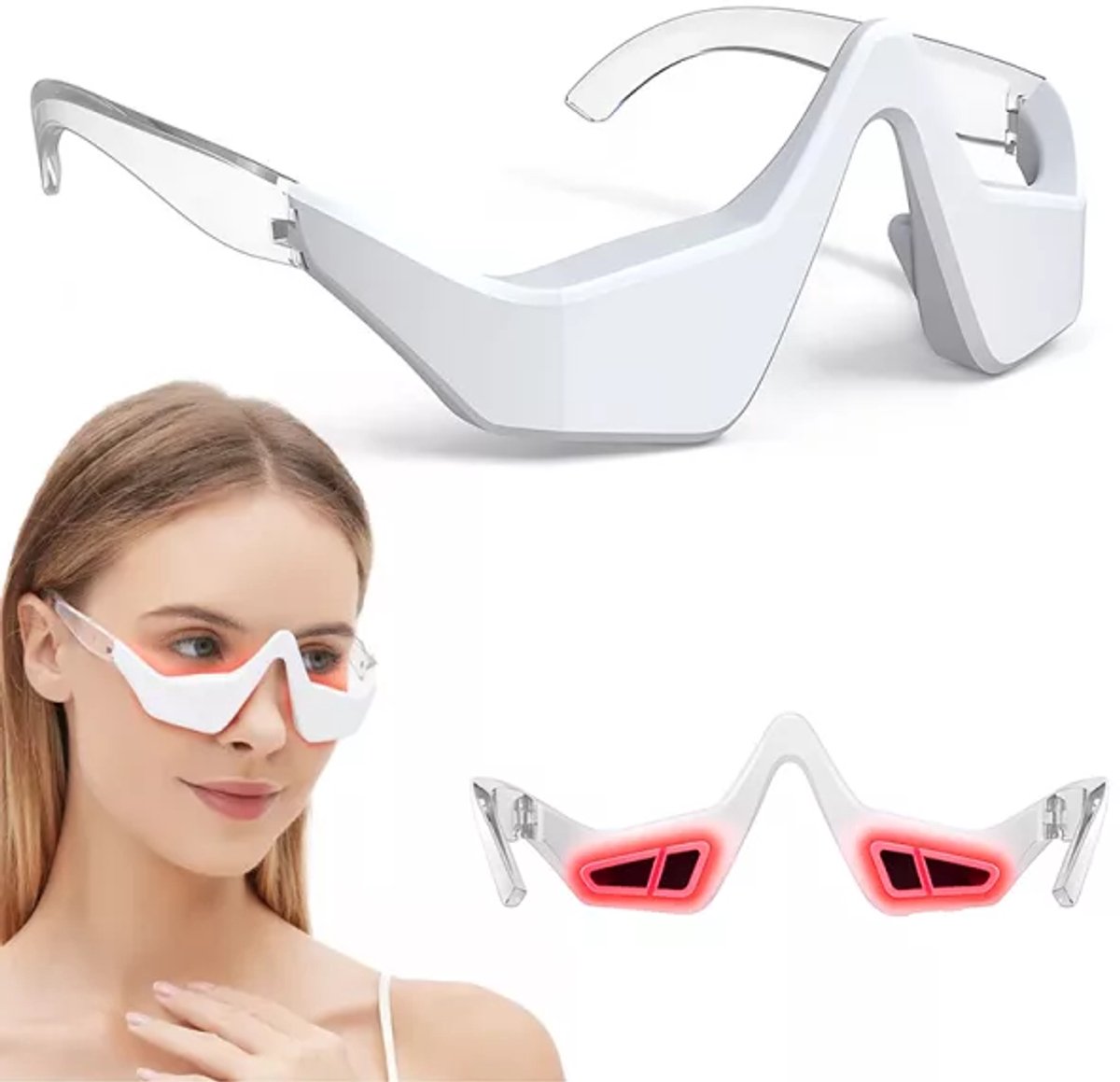 Vellaro oogmassageapparaat - Verminderd wallen - Oogverzorging - Huidverzorging - Lifting masker - EMS - Rood licht - Donkere kringen - Huidverjongingsapparaten - Huidverbetering - Bril - Oogzak verwijderen - Rood Licht Therapie - Infraroodtherapie