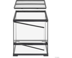 Exo Terra Pro Terrarium Zwart | Advanced Natural Terrarium 45×45×45 cm met 3-traps ventilatie