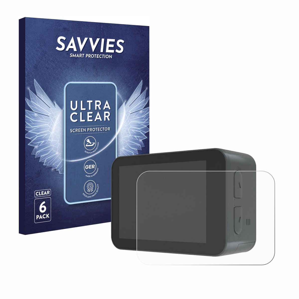 Savvies - Screenprotector voor Akaso V50X - Folie Beschermfolie transparant 6 Stuks