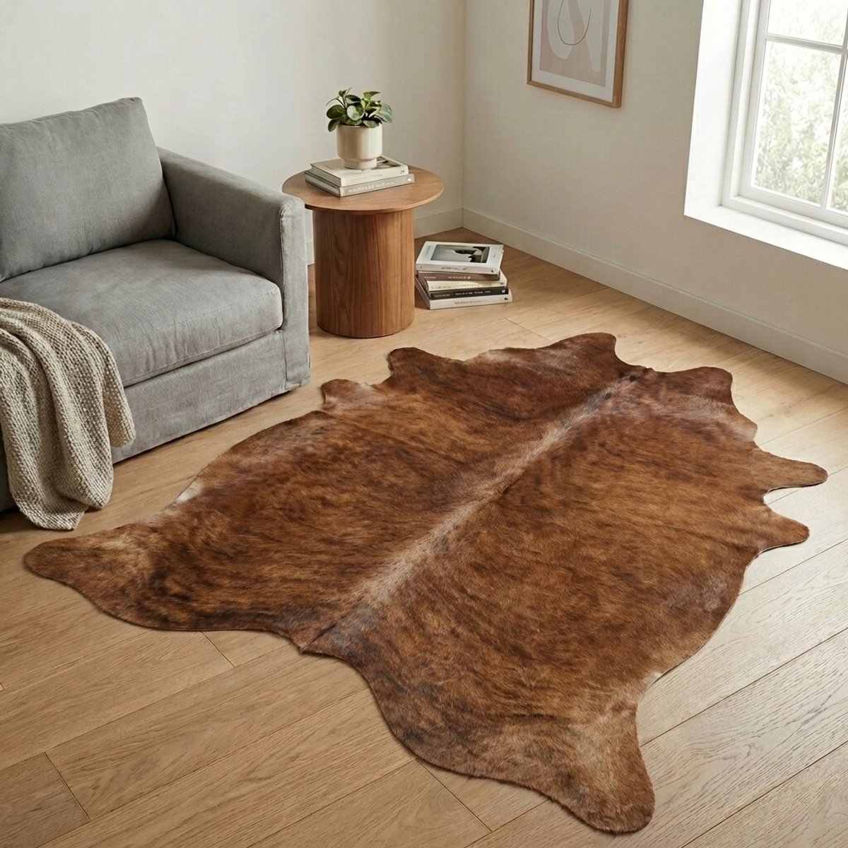 Koeienhuid Vloerkleed - Effen-solid - 198 x 185 cm - Koeienkleed / Koeienvel / Dierenvel / Dierenhuid / Koehuid Tapijt