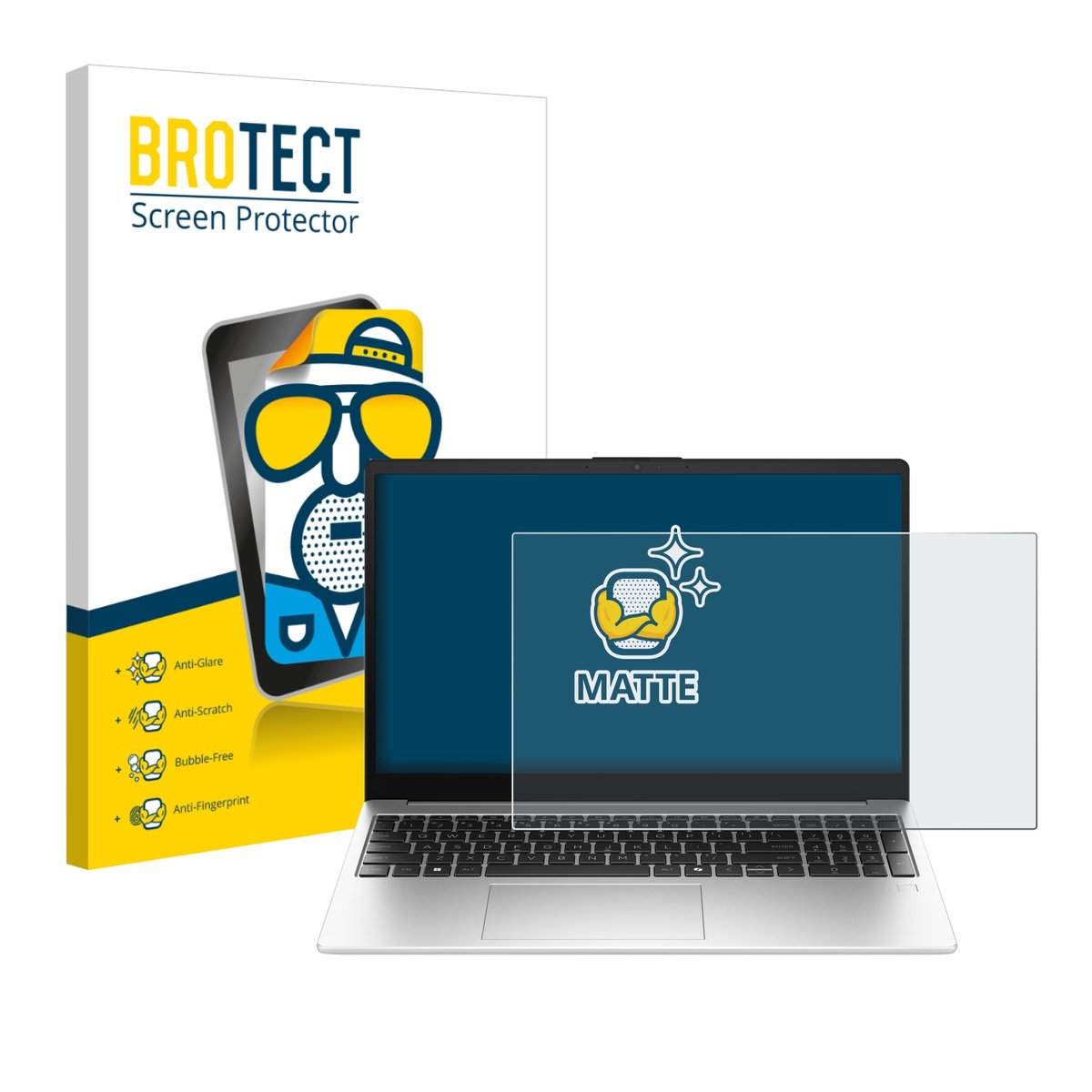 BROTECT - Screenprotector voor HP 250R G10 15.6" - Folie Beschermfolie matte