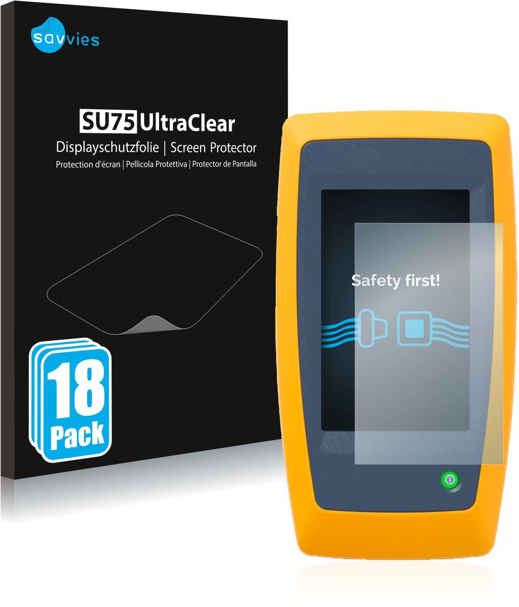 Savvies - Screenprotector voor Fluke LinkIQ - Folie Beschermfolie transparant 18 Stuks