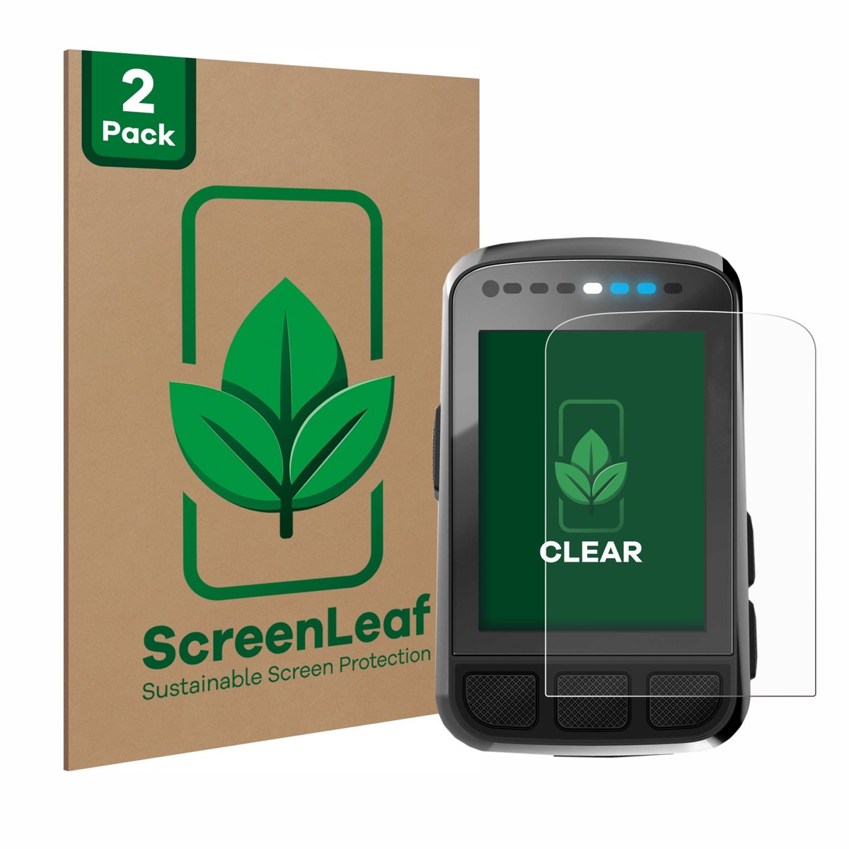 ScreenLeaf - Screenprotector voor Wahoo Elemnt Bolt V2 GPS - Duurzame schermbescherming Folie Beschermfolie transparant 2 Stuks