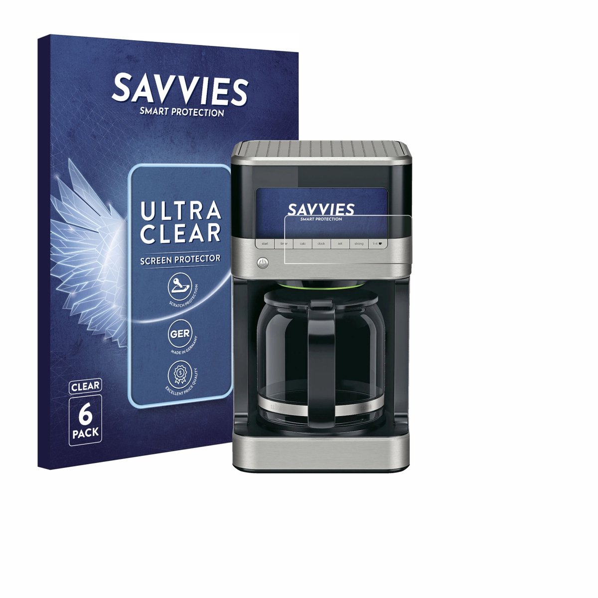 Savvies - Screenprotector voor Braun PurAroma 7 - Folie Beschermfolie transparant 6 Stuks