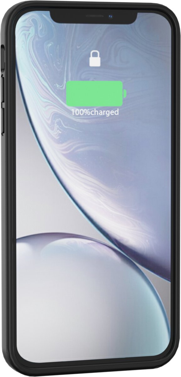 Geschikt voor Apple iPhone XR - Powerbank Hoesje - Batterij telefoonhoesje - Distinction Battery Case - Accuhoesje - Zwart - 5000mAh